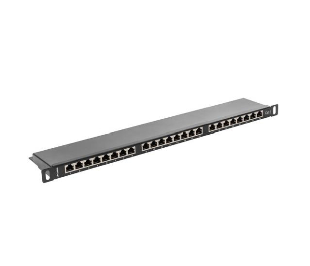 LANBERG Patch Panel 24 Port 0.5U Kat.6 czarny ekranowany PPS6-0024-B - 457367 - zdjęcie 2